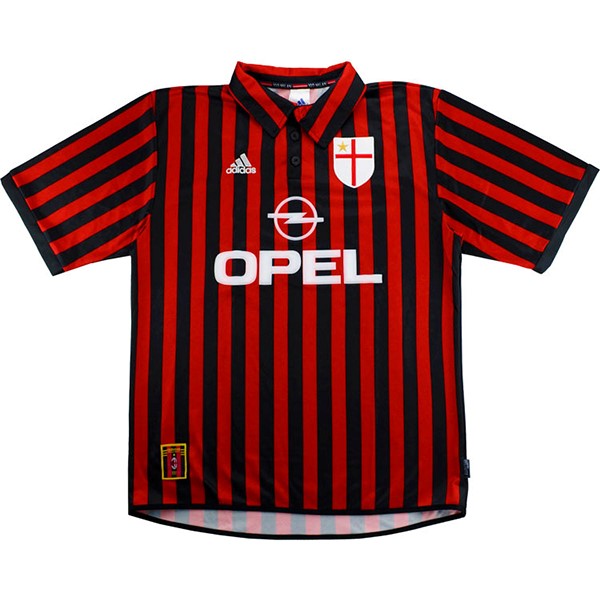 Camiseta AC Milan Replica Primera Ropa Retro 1999 2000 Rojo